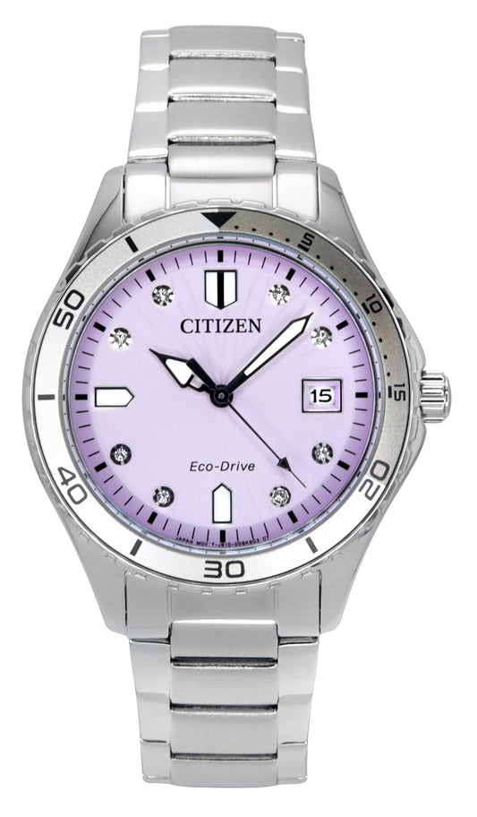 Citizen Marine Eco-Drive Stainless Steel Pink Dial FE6170-88X 100M Women's Watch