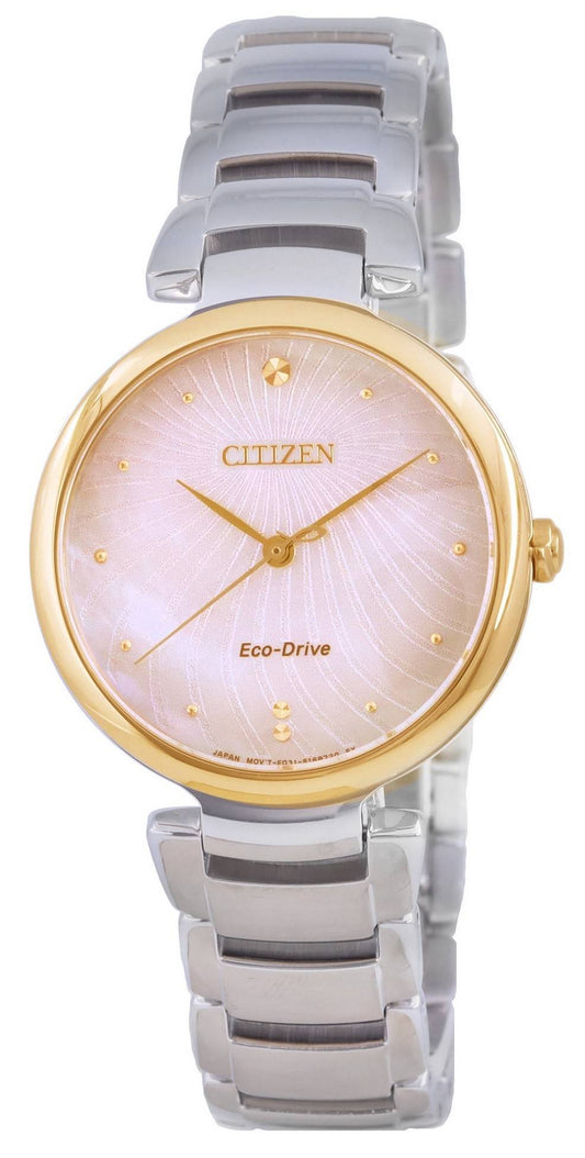 Citizen Mother Of Pearl Dial Two Tone Stainless Steel Eco-Drive EM0854-89Y Women's Watch