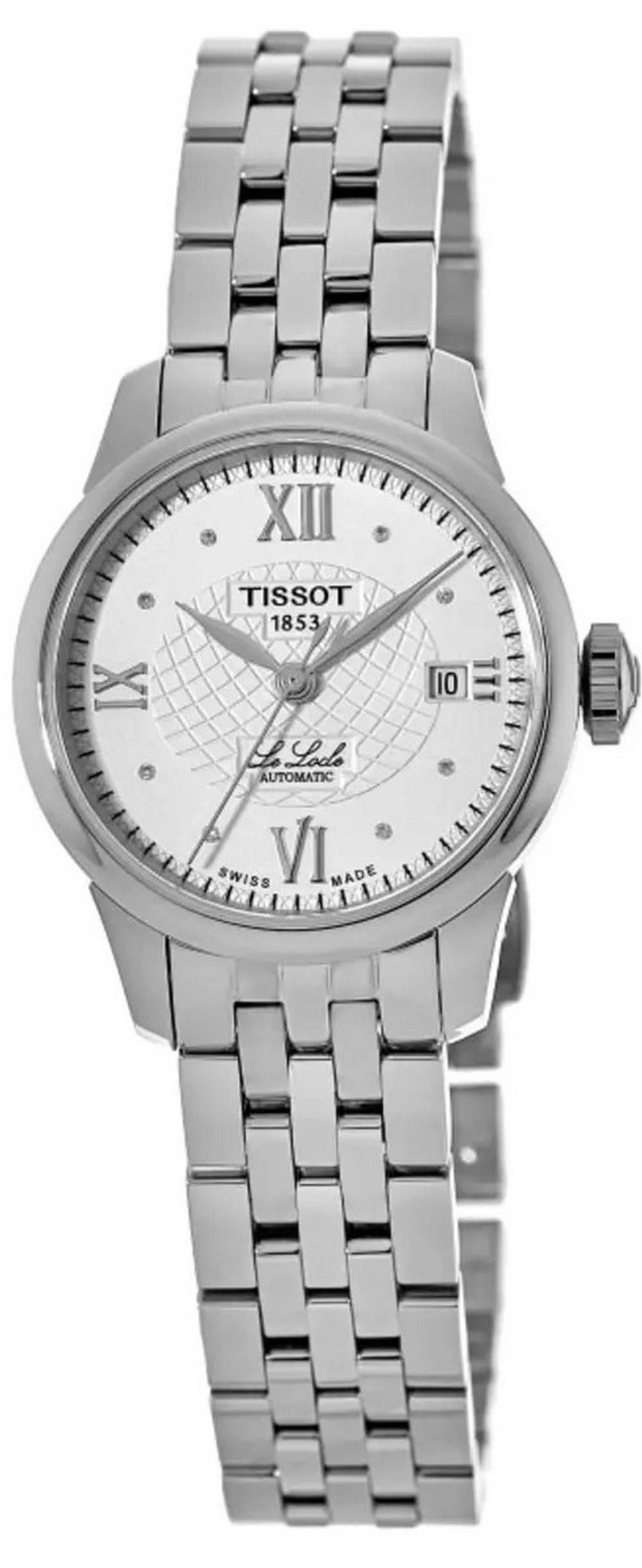 Tissot T-Classic Le Locle Diamond Accents Silver Dial Automatic T41.1.183.16 T41118316 Women's Watch