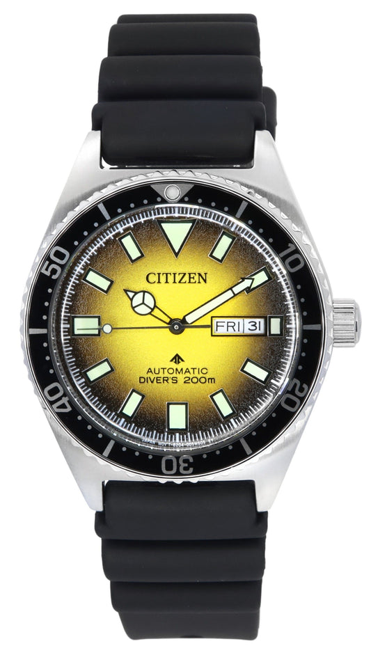 Citizen Promaster Marine Rubber Strap Yellow Dial Automatic Diver's NY0120-01X 200M Men's Watch