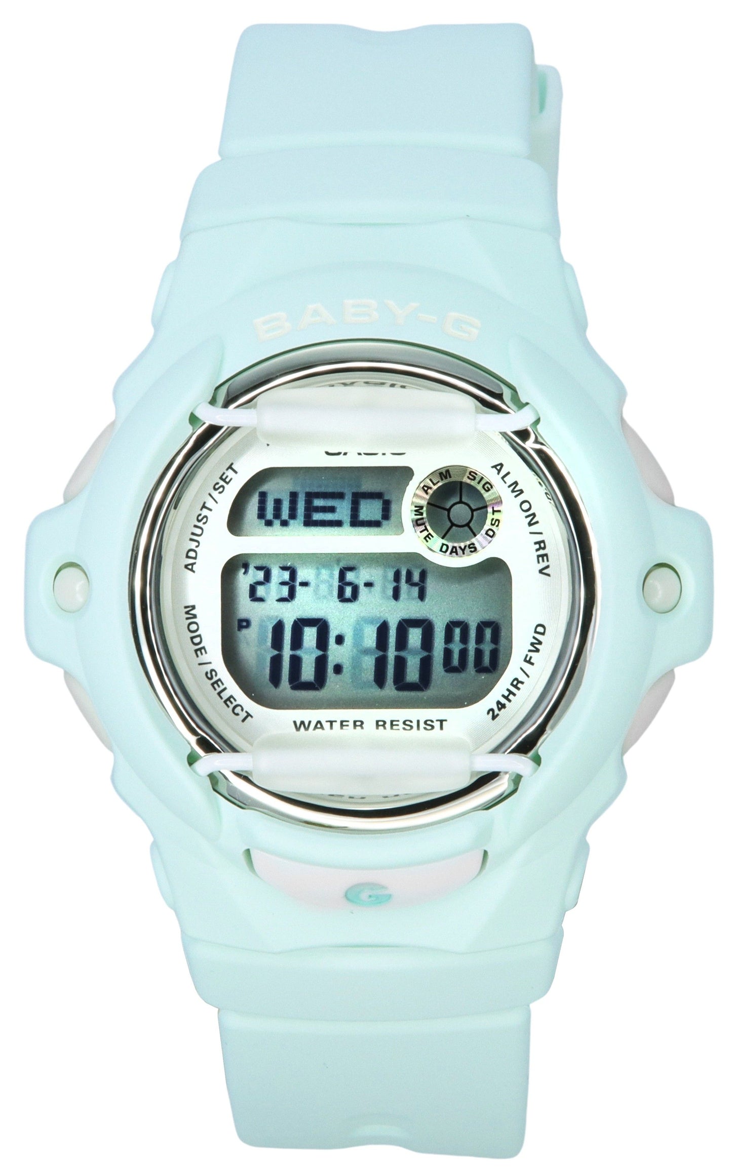 Casio Baby-G Digital Pastel Green Resin Strap Quartz BG-169U-3 200M Women's Watch