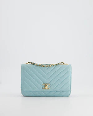 CHANEL TIFFANY BLUE CHEVRON QUILTED BAG