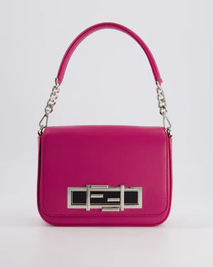 FENDI BRIGHT PINK LEATHER SHOULDER BAG