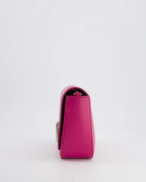 FENDI BRIGHT PINK LEATHER SHOULDER BAG