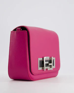 FENDI BRIGHT PINK LEATHER SHOULDER BAG