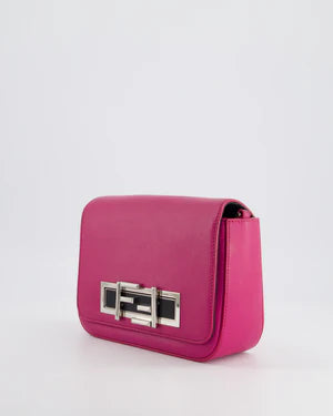 FENDI BRIGHT PINK LEATHER SHOULDER BAG