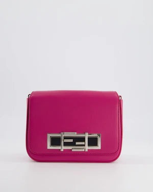 FENDI BRIGHT PINK LEATHER SHOULDER BAG