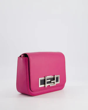 FENDI BRIGHT PINK LEATHER SHOULDER BAG