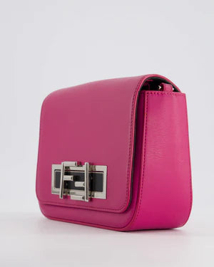 FENDI BRIGHT PINK LEATHER SHOULDER BAG