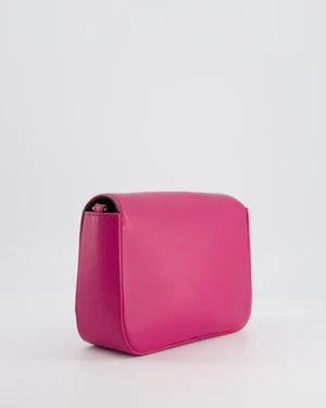 FENDI BRIGHT PINK LEATHER SHOULDER BAG