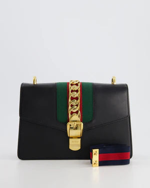 GUCCI BLACK LEATHER SMALL SYLVIE BAG