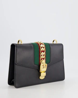 GUCCI BLACK LEATHER SMALL SYLVIE BAG