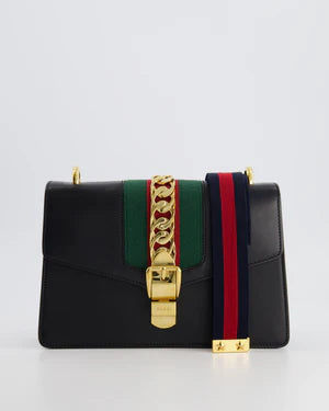 GUCCI BLACK LEATHER SMALL SYLVIE BAG