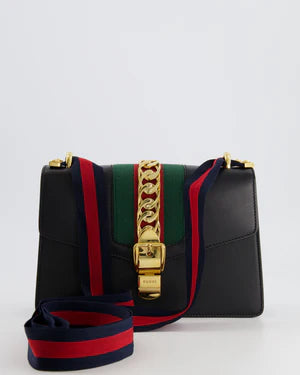 GUCCI BLACK LEATHER SMALL SYLVIE BAG