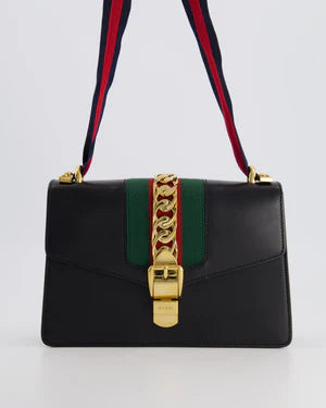 GUCCI BLACK LEATHER SMALL SYLVIE BAG