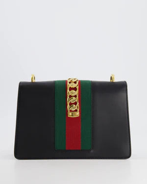 GUCCI BLACK LEATHER SMALL SYLVIE BAG