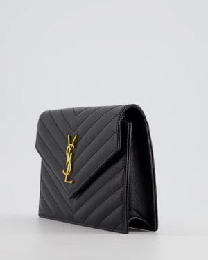 SAINT LAURENT BLACK WALLET ON CHAIN BAG