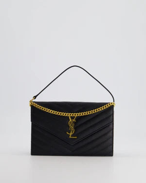 SAINT LAURENT BLACK WALLET ON CHAIN BAG