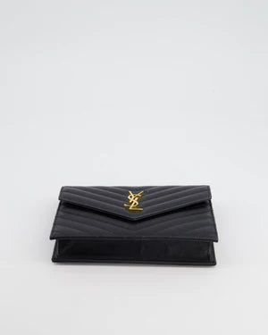 SAINT LAURENT BLACK WALLET ON CHAIN BAG