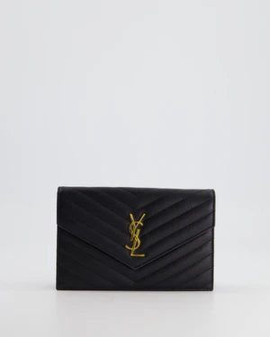 SAINT LAURENT BLACK WALLET ON CHAIN BAG