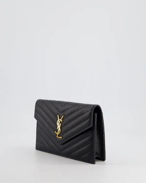 SAINT LAURENT BLACK WALLET ON CHAIN BAG